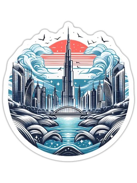 Ville moderne - Sticker - blanc mat - Devant