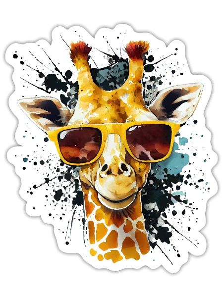 Giraffe superstar - Sticker - white matte - Front