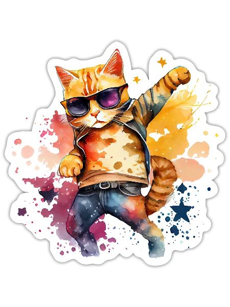 Cat superstar - Sticker - white matte - Front