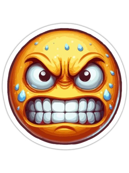 angry terror emoticon - Sticker - white matte - Front