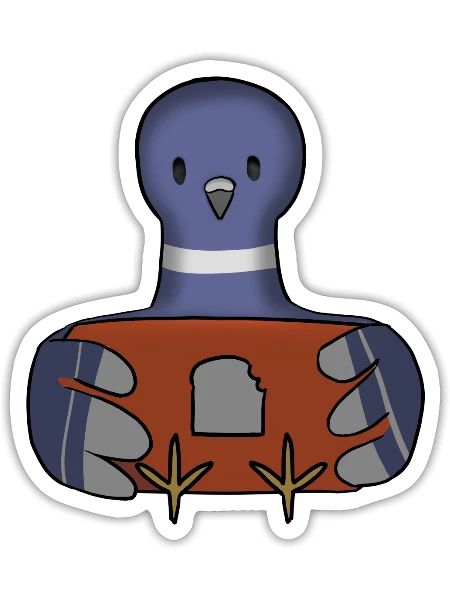 Screen Time Pigeon - Sticker - white matte - Front