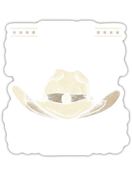Western Revolver Ranch Cowboy Boots - Sticker - white matte - Front