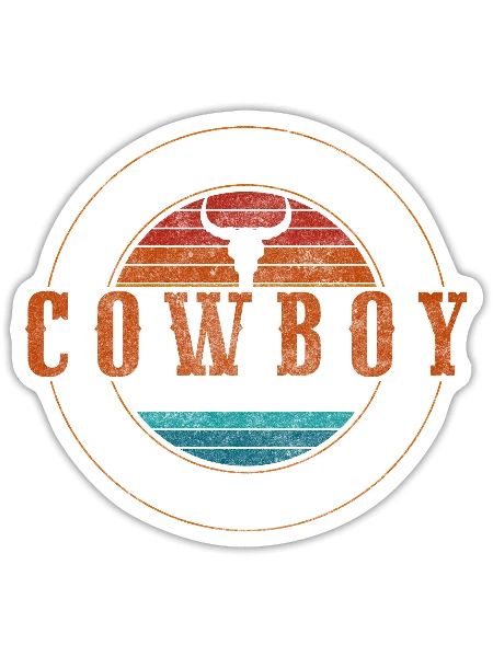 Cowboy Revolver Ranch Cowboy Hat - Sticker - white matte - Front