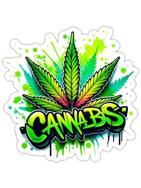 Cannabis Green - Sticker - white matte - Front