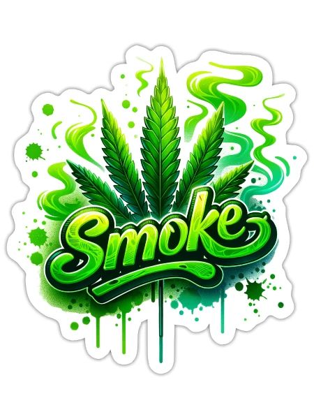 Cannabis Smoke - Sticker - white matte - Front