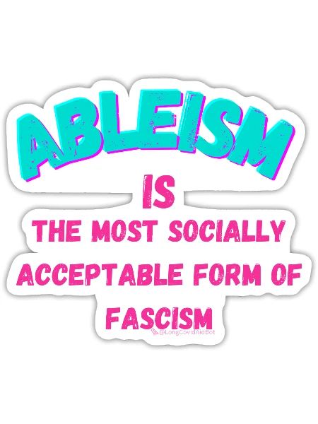Ableism is fascism - Sticker - white matte - Front