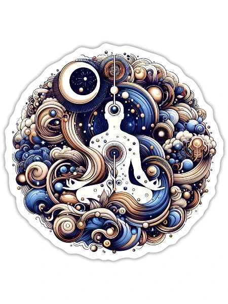 The Cosmic Yogi - Sticker - white matte - Front