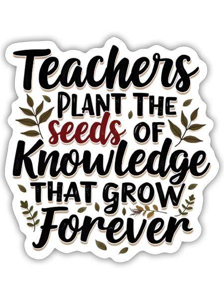 Teacher Seeds of Knowledge - Sticker - white matte - Front