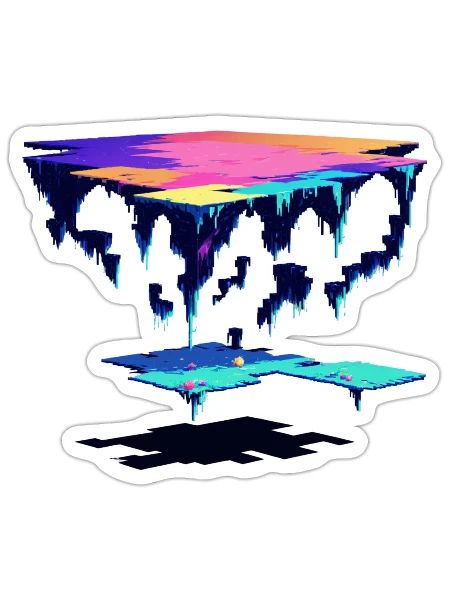 A pixel art of a glitch - Sticker - white matte - Front