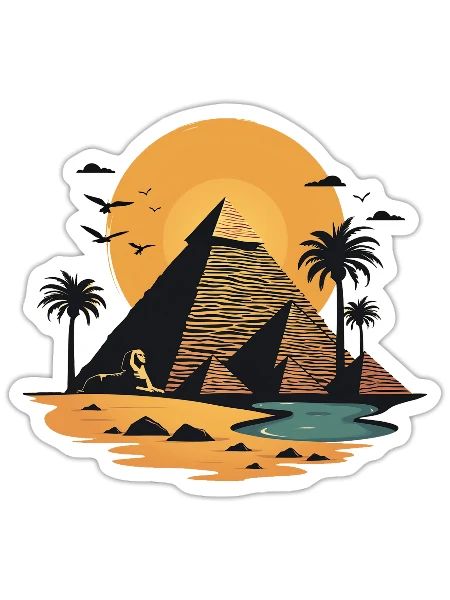 the pyramids - Sticker - white matte - Front