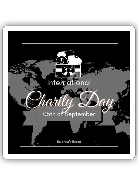 Happy International Charity Day - Sticker - white matte - Front