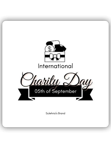 Happy International Charity Day - Sticker - white matte - Front