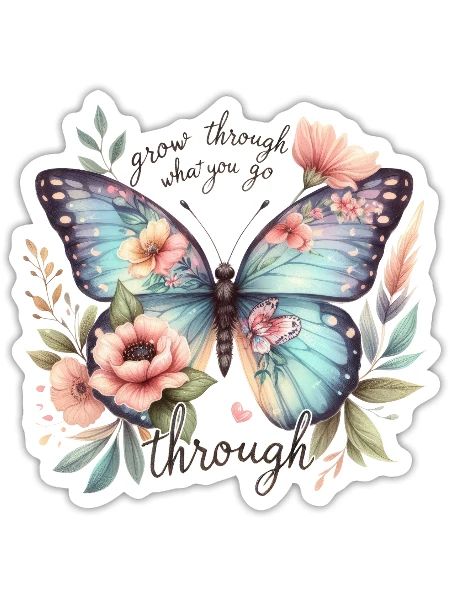 Grow Through What You - Sticker - white matte - Front