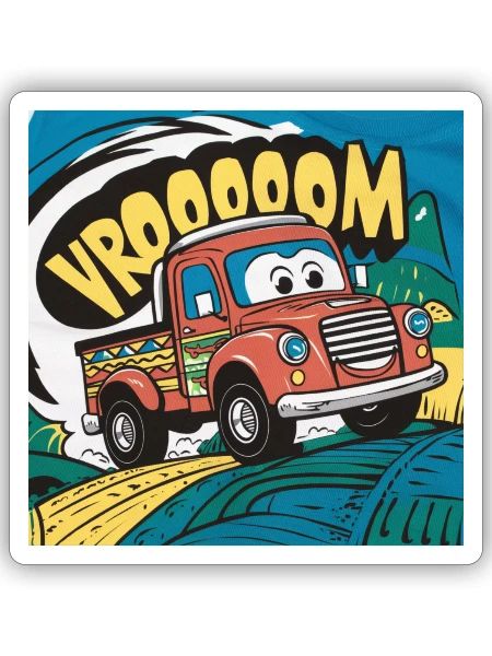 vroomVroom toddler truck - Sticker - white matte - Front