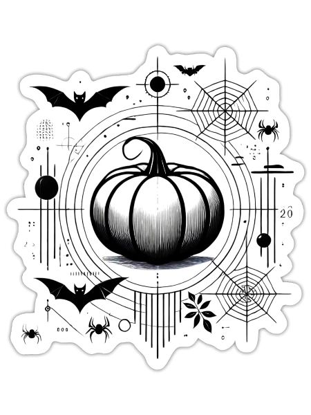 Halloween moderne - Sticker - blanc mat - Devant