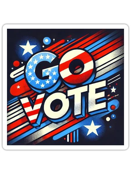moderne Go Vote - Sticker - blanc mat - Devant