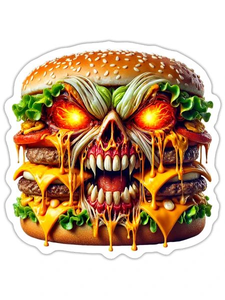 Terrifying Burger Monster - Sticker - white matte - Front