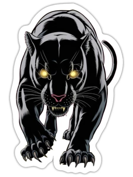 Black Tiger - Fierce and Bold Graphic Tee - Sticker - white matte - Front