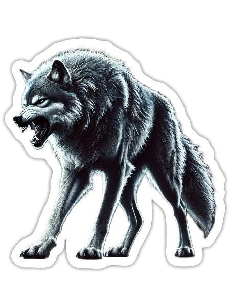 Wolf - Sticker - white matte - Front