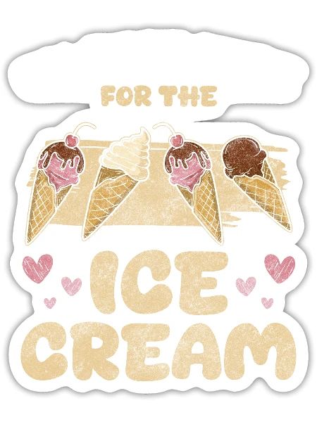 Ice Cream Ice Cream Beach Sweet - Sticker - white matte - Front