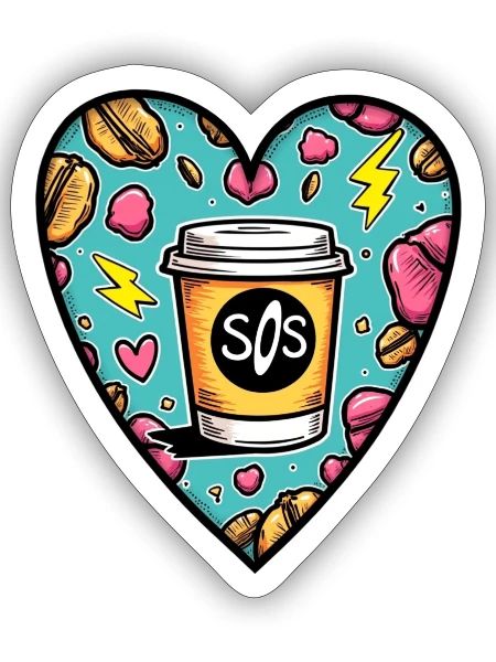 Coffee sos - Sticker - white matte - Front