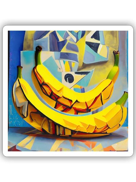 Banane moderne - Sticker - blanc mat - Devant