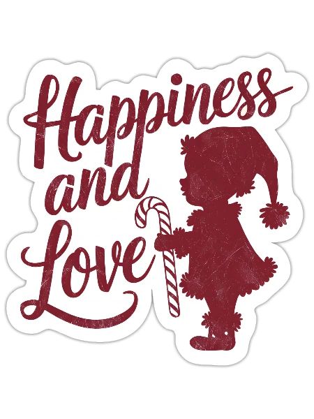 Santa as a Toddler – Happiness & Love - Sticker - white matte - Front