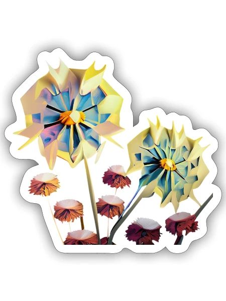 Pissenlits modernes - Sticker - blanc mat - Devant