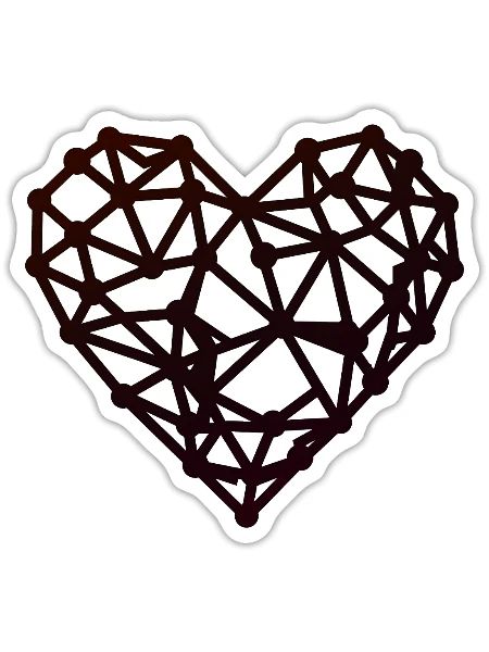 coeur de dos moderne - Sticker - blanc mat - Devant
