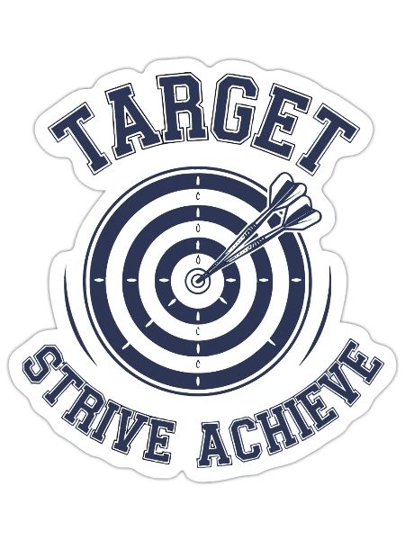 target strive achieve - Sticker - white matte - Front