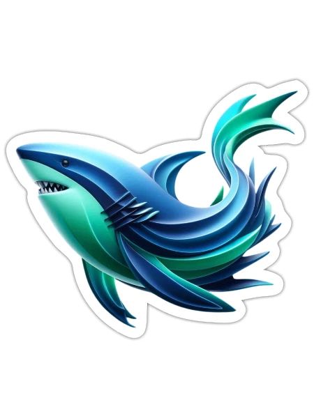 Majestic Shark Wonders - Sticker - white matte - Front