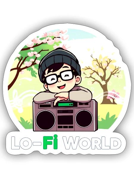 Boombox Boy - Sticker - white matte - Front