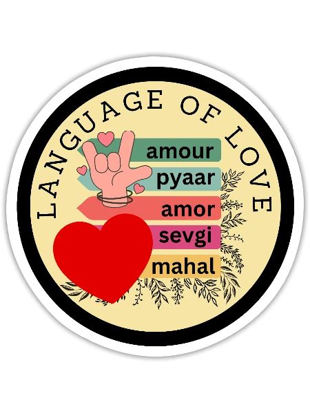 language of love - Sticker - white matte - Front