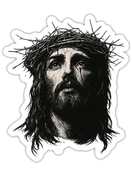 Jesus Christian Streetwear Religious - Sticker - white matte - Front