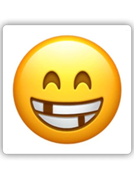 Playful Smiling Emoticon - Sticker - white matte - Front