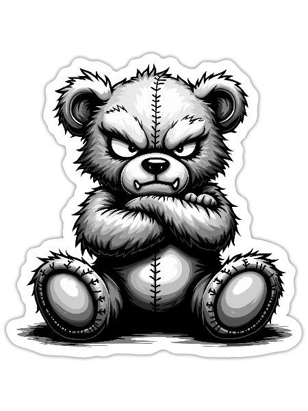Grumpy Bear - Sticker - white matte - Front