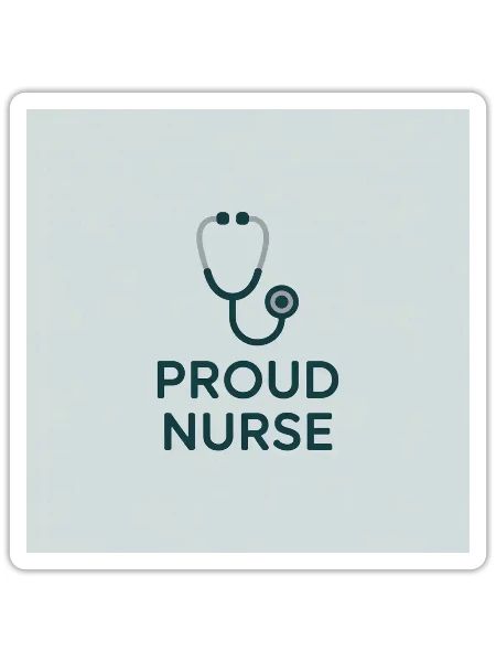 Proud Nurse Stethoscope - Sticker - white matte - Front