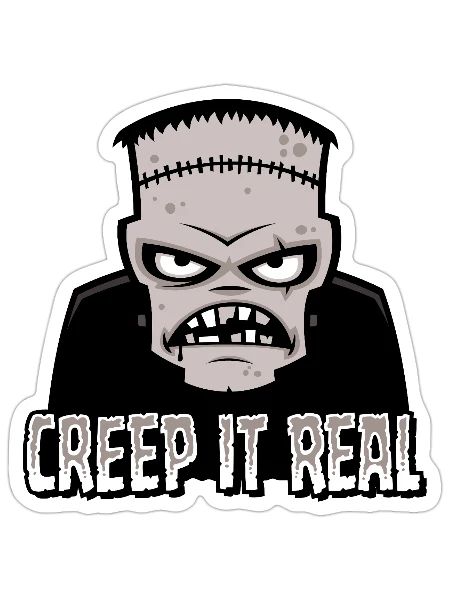Creep It Real Classic Horror Monster Design - Sticker - white matte - Front