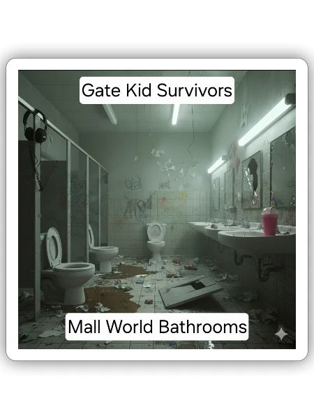 Gate Program Mall  World Bathroom - Sticker - white matte - Front