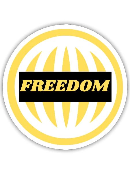 FREEDOM - Modern Graphic Design Hoodie & TEE - Sticker - white matte - Front