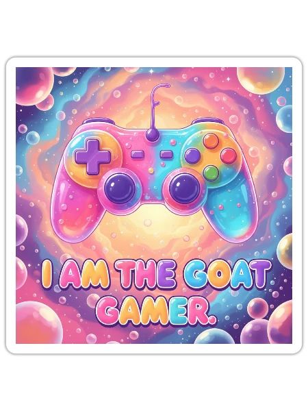 Cosmic Jelly GOAT Gamer - Sticker - white matte - Front