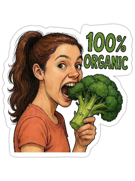 100% organic - Sticker - white matte - Front