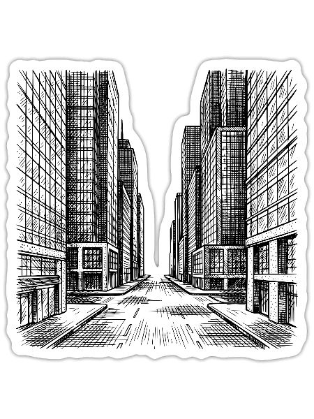 rue moderne - Sticker - blanc mat - Devant