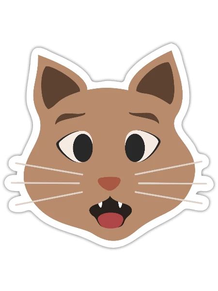 Surprised cat - Sticker - white matte - Front