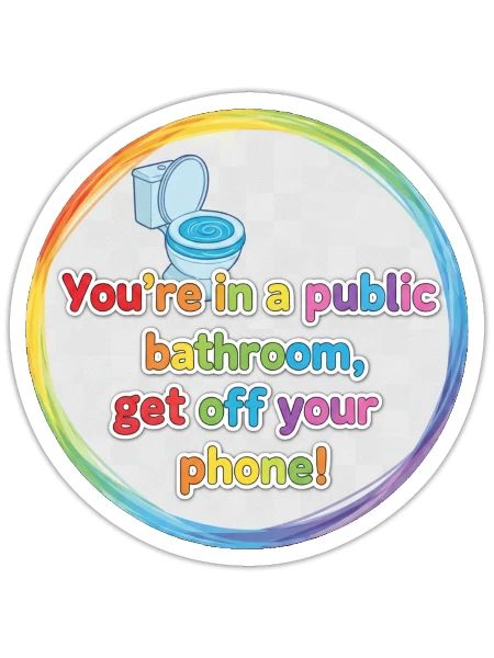 Public Bathroom - Sticker - white matte - Front