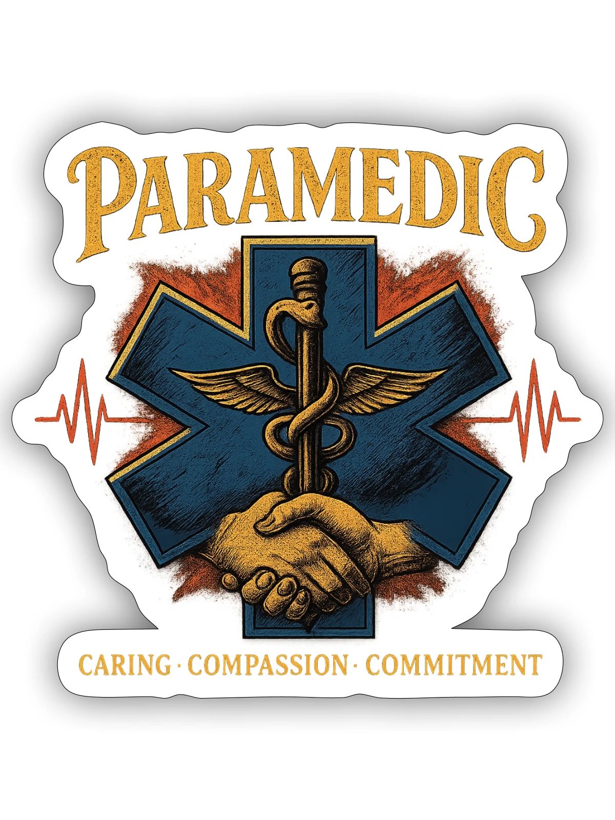 Paramedic  - Sticker - white matte - Front