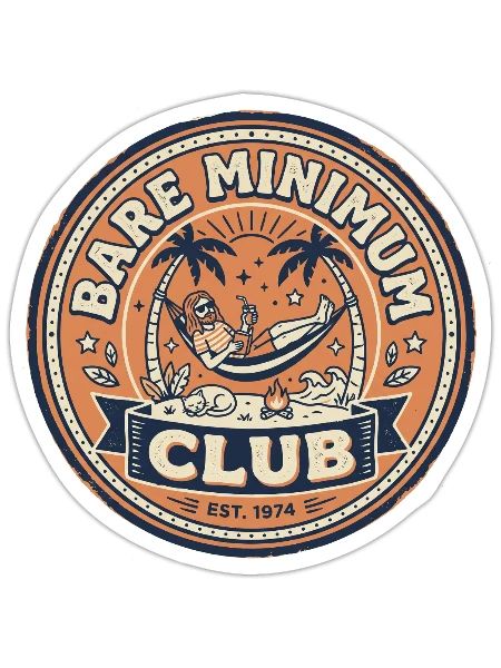 Bare Minimum Club - Sticker - white matte - Front