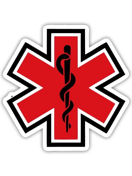  Star of Life Paramedic Logo - Sticker - white matte - Front