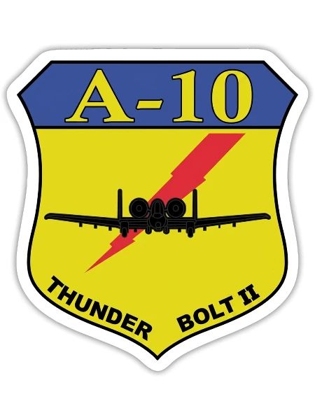 A-10 Thunderbolt II Shield - Sticker - white matte - Front