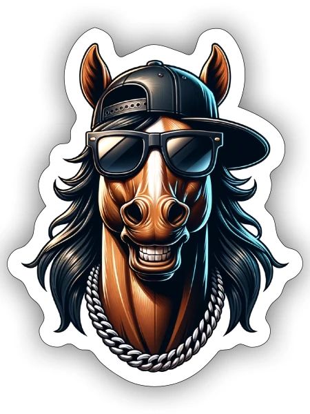 Drip Horse | Funny Equestrian Humor - Sticker - white matte - Front